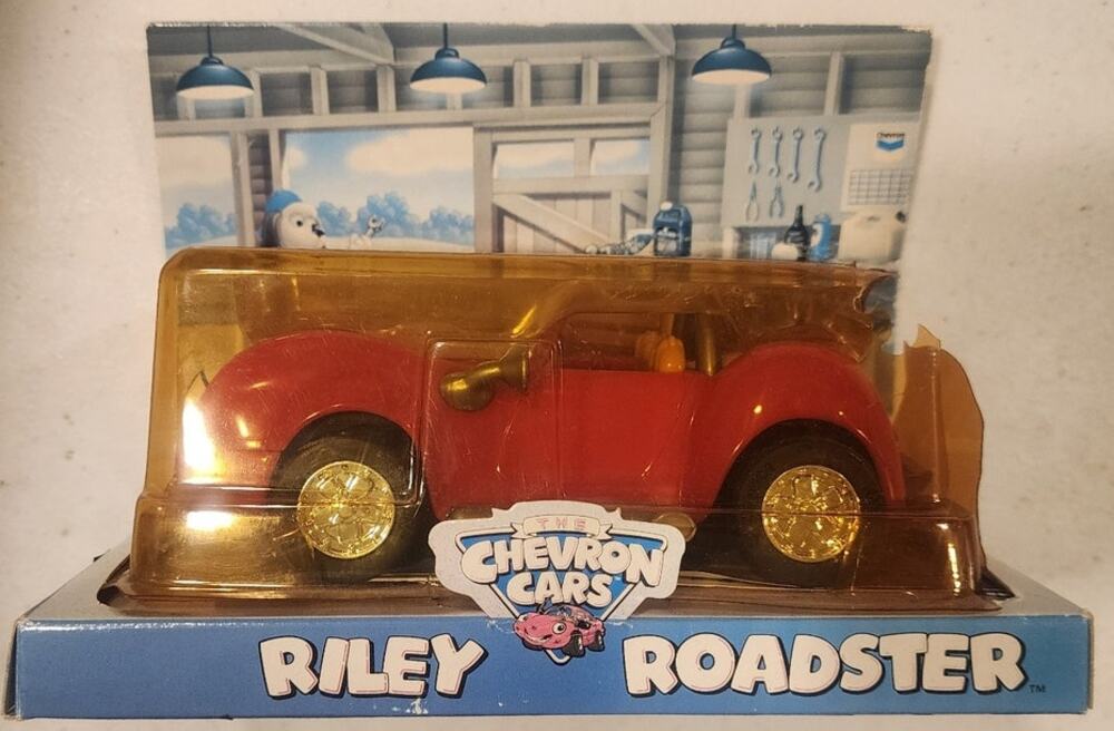 Vintage Riley Roadster Toy Car New In Original Package Yellowed Broken Plastic